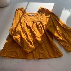 madewell orange top ; xs